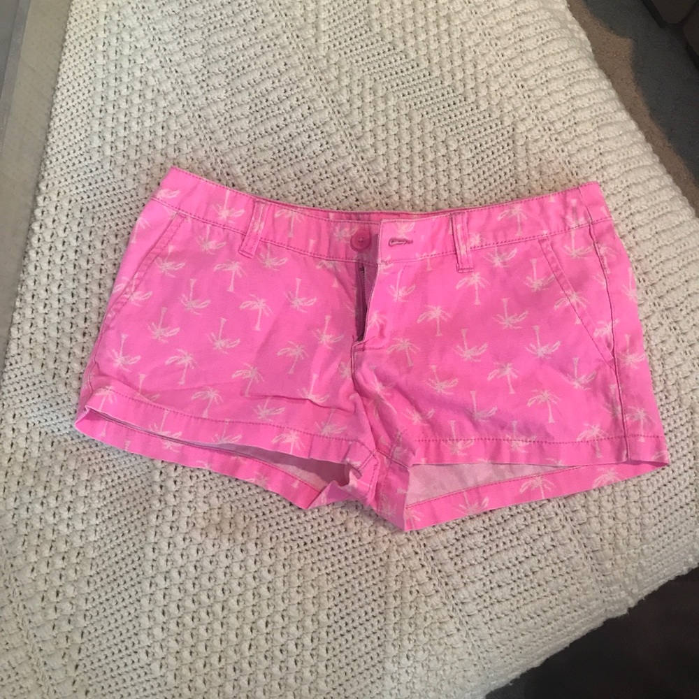 Pink Shorts with Palm Tree Detail