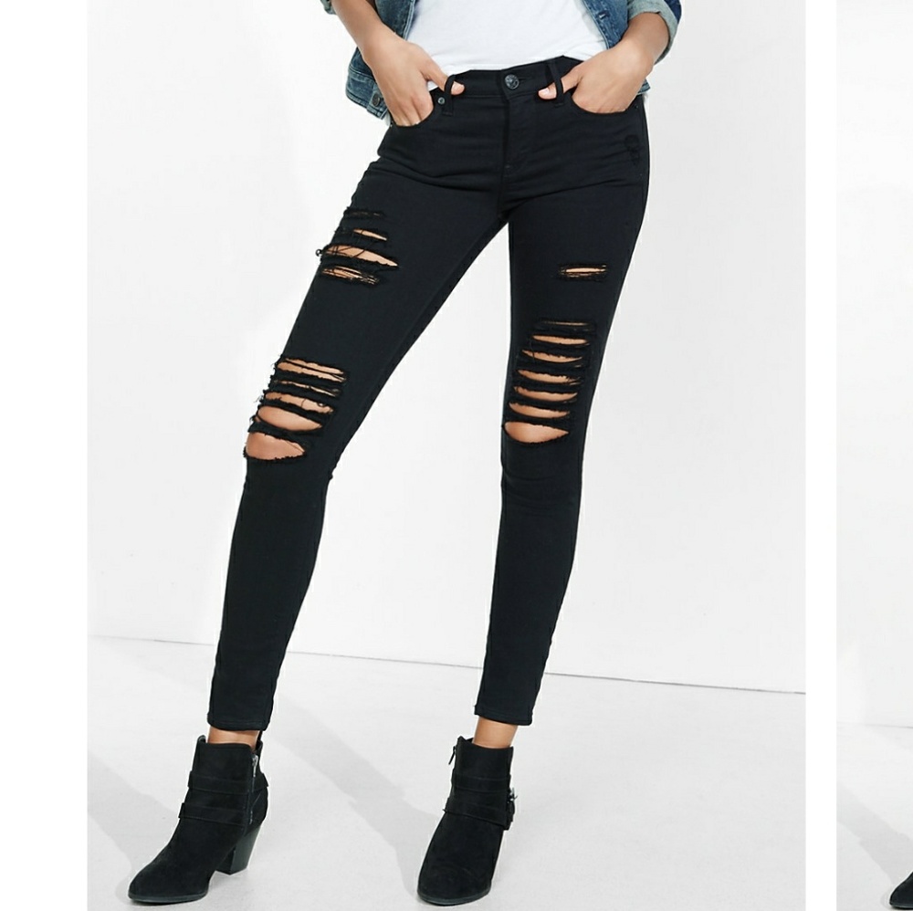 Destroyed black jeggings!