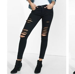 Destroyed black jeggings!