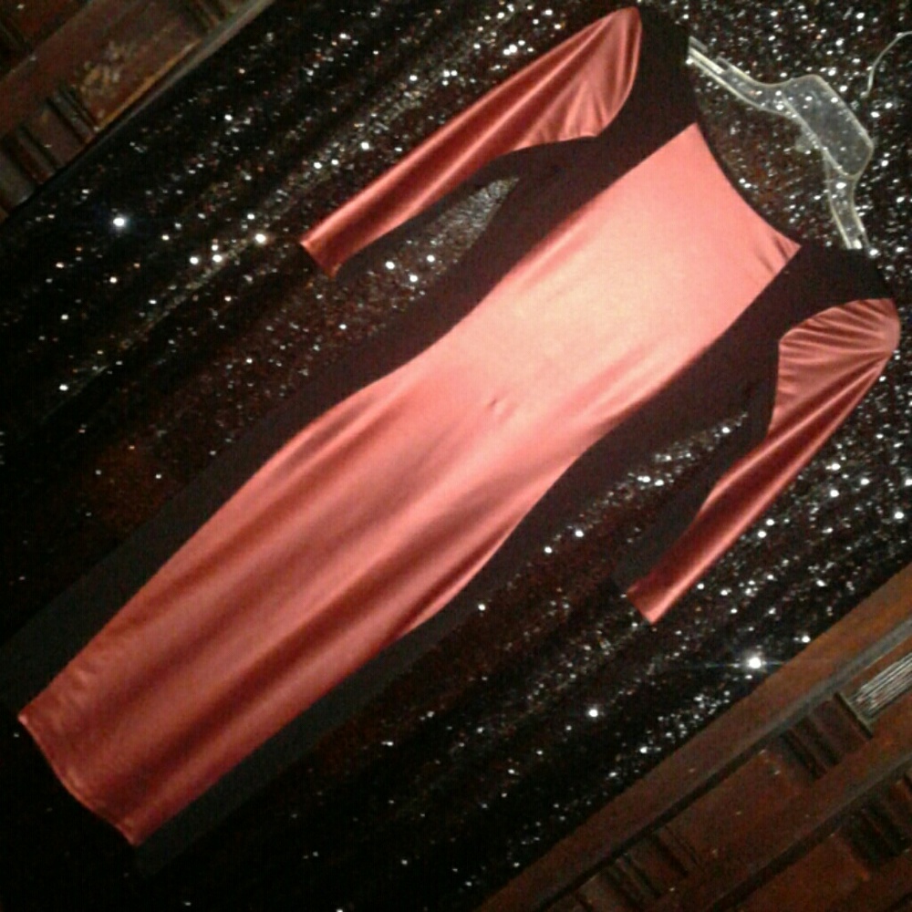 A red and black skin tight night out dress.