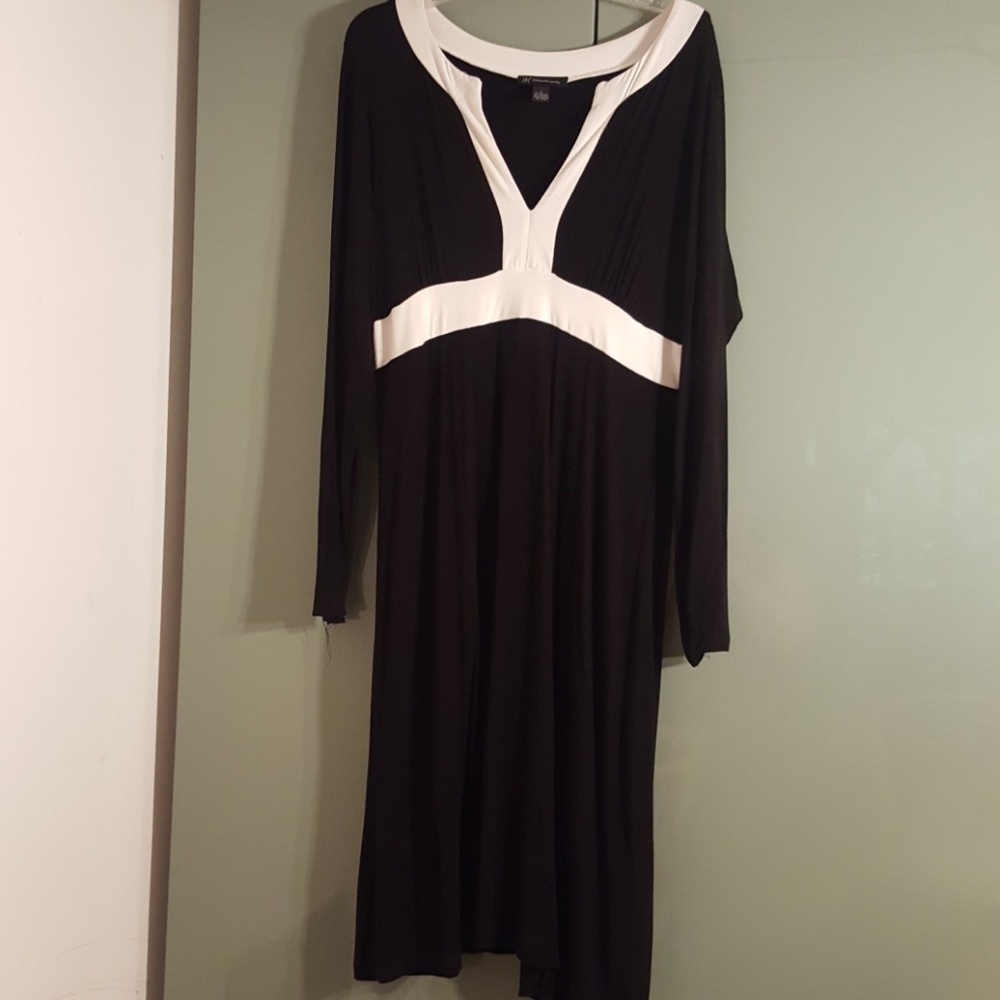 INC black and cream dress