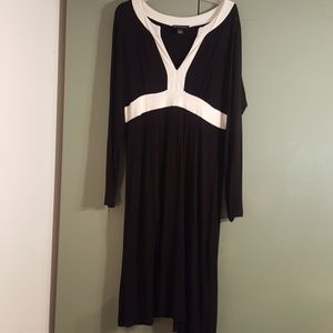 INC black and cream dress