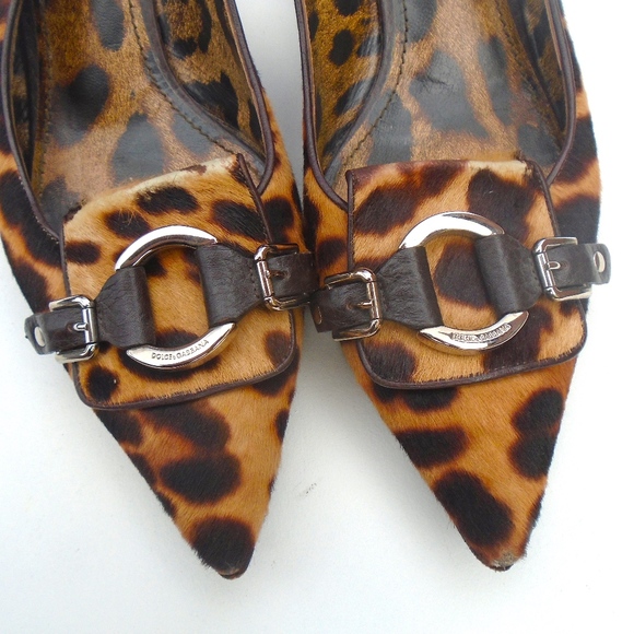 Dolce & Gabbana Shoes - DOLCE & GABBANA LEOPARD CALF HAIR SLINGBACKS 39.5