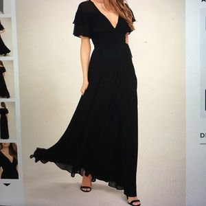 NEW: Lulus Black Wrap Maxi Dress in XS