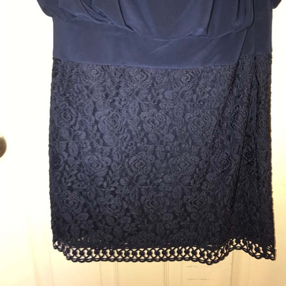 Navy Blouson Mini Dress by laundry Sz 8 - Picture 2 of 3