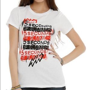 White 5 Seconds of Summer Band Shirt