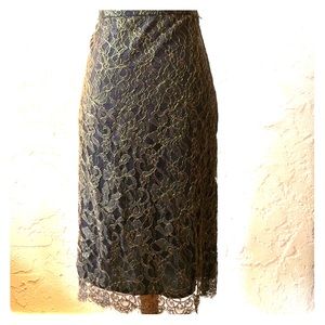 SALE Gold Lace Banana Republic Pencil Skirt