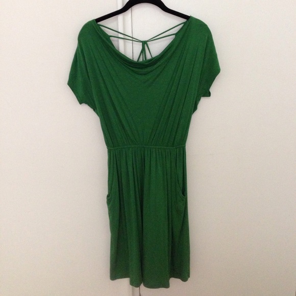 Modcloth cowl neck jersey dress criss cross back - Picture 2 of 4
