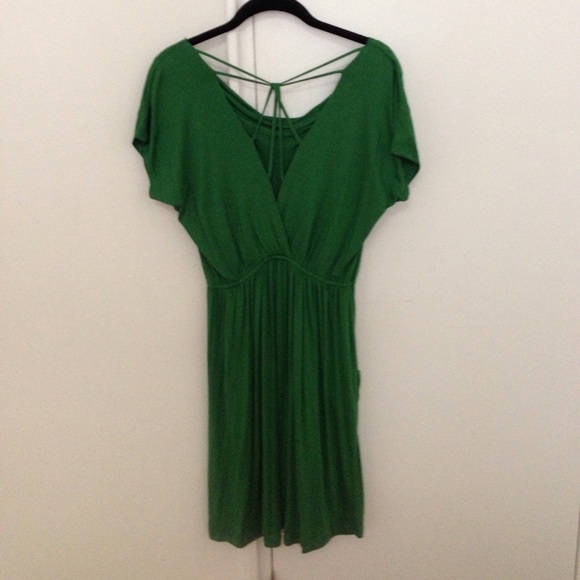 Modcloth cowl neck jersey dress criss cross back - Picture 3 of 4