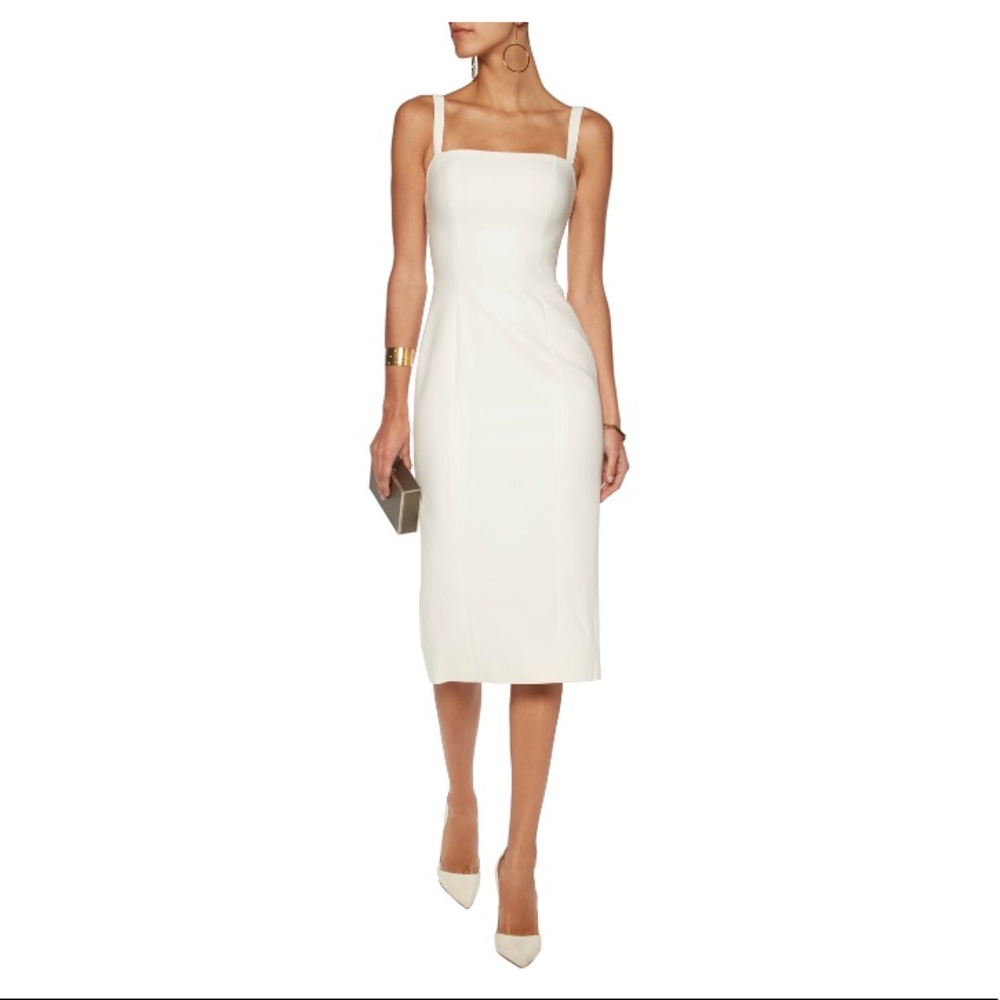 CINQ A SEPT Ela cady midi dress, Ivory, Size 6
