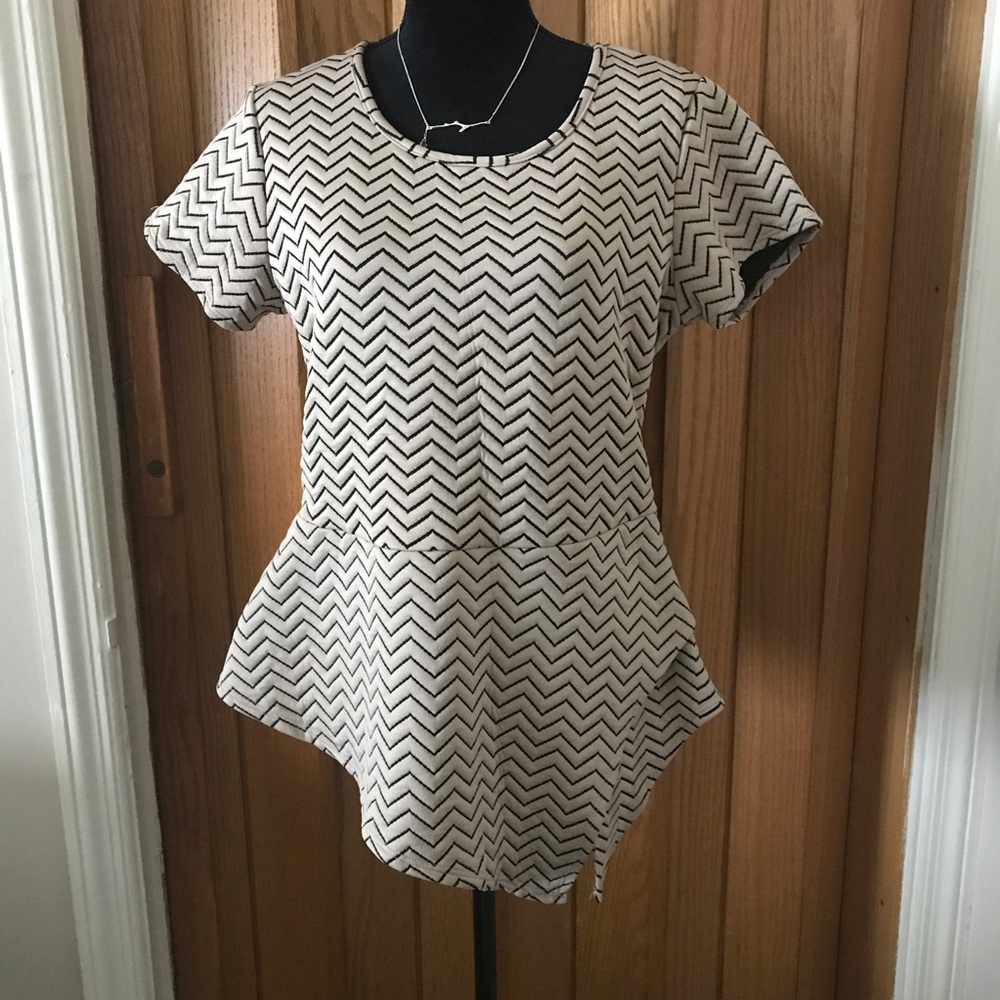 ASHLEY STEWART PEPLUM TOP