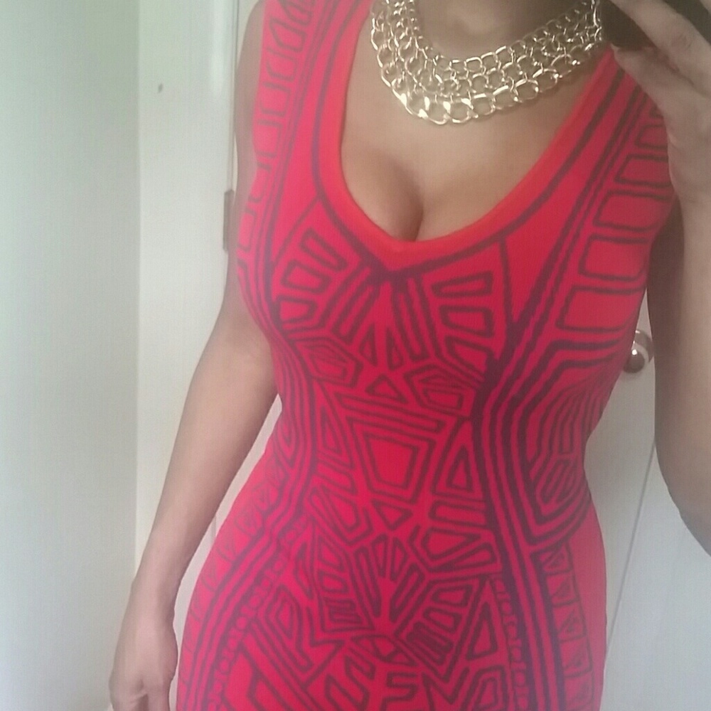 NEW: Red and Blue Body Con Dress