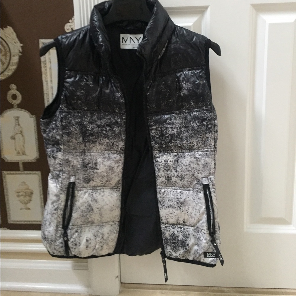 Black and White Puffer Vest