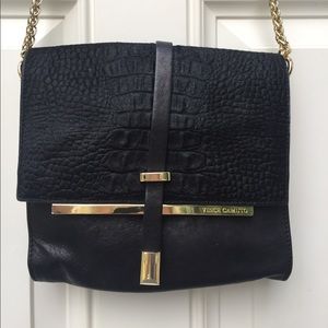 Vince Camuto genuine leather and fur purse