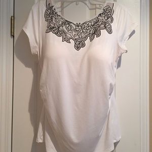 BHWM Elaborate detail black and white Tshirt