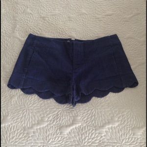 LILLY PULITZER Navy Scalloped Shorts