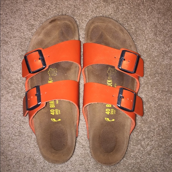 Birkenstock Shoes - Orange Narrow Arizona Birkenstocks