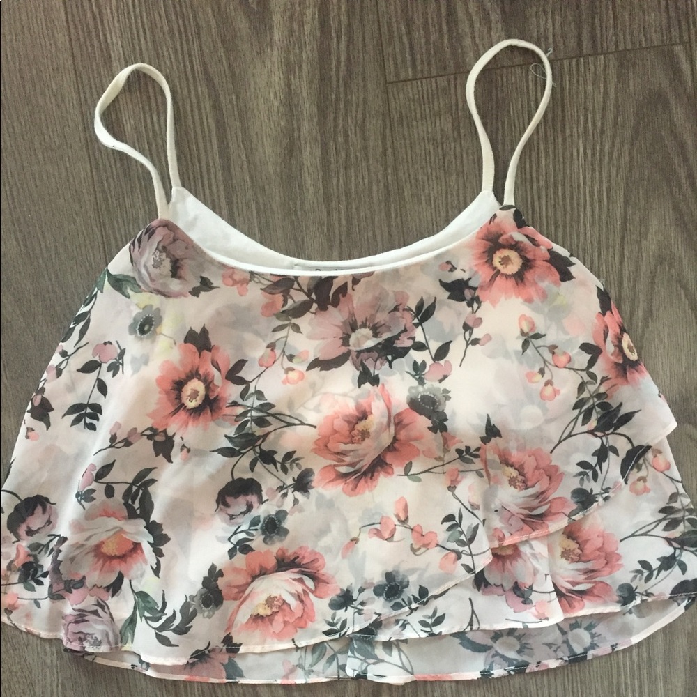 Bershka floral crop top size S