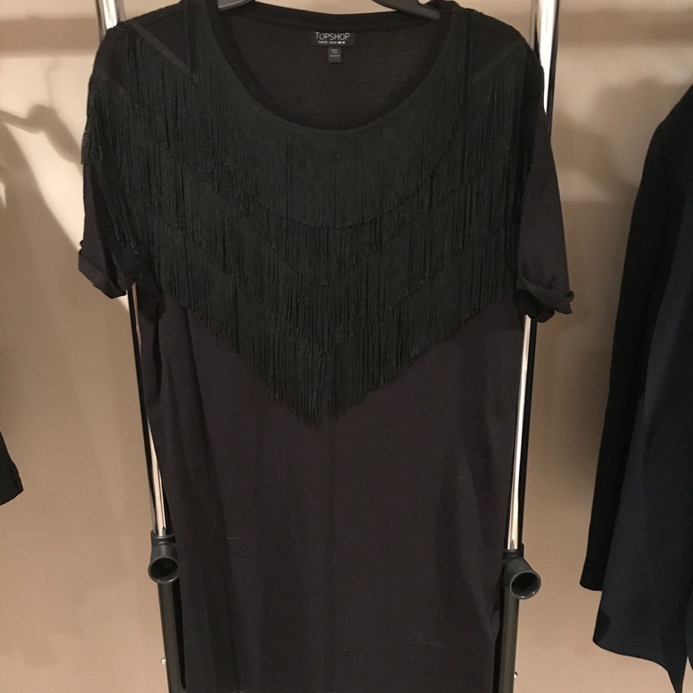 Topshop fringe tshirt dress