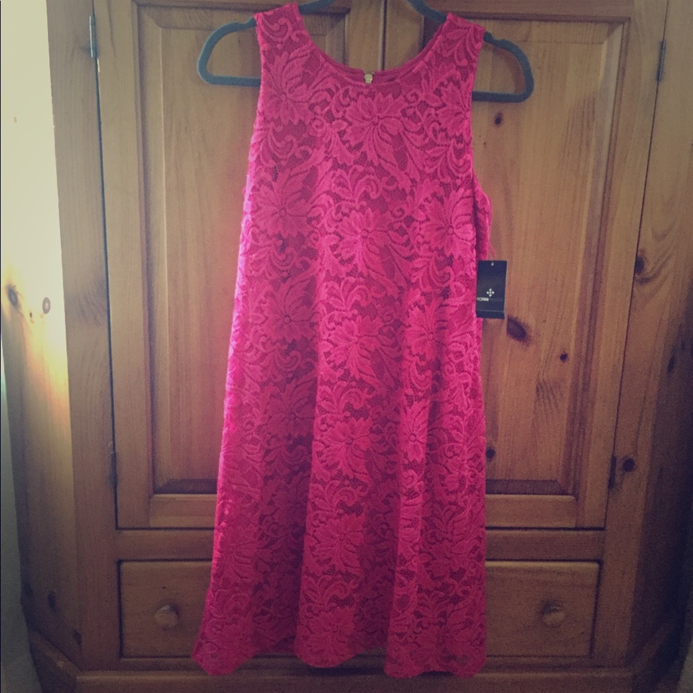 Lace overlay dress