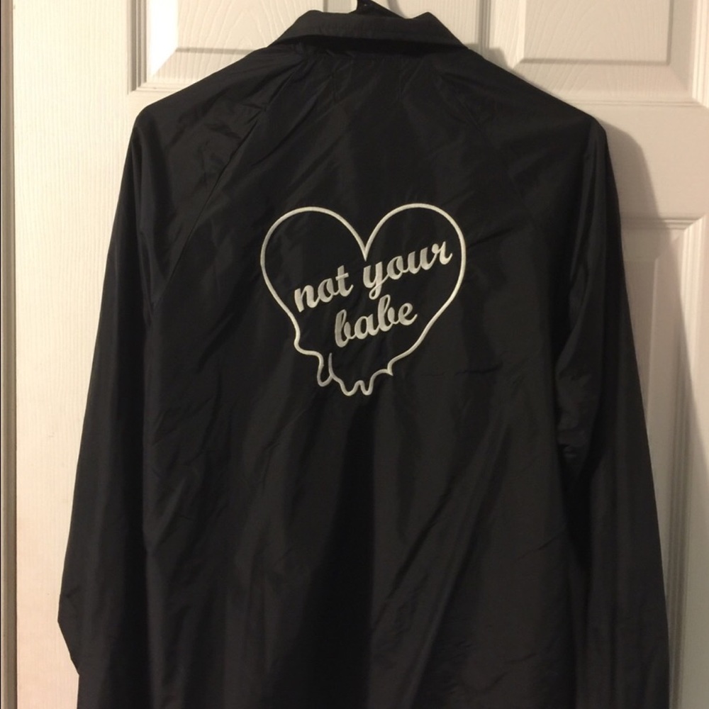 Black not your babe wind breaker