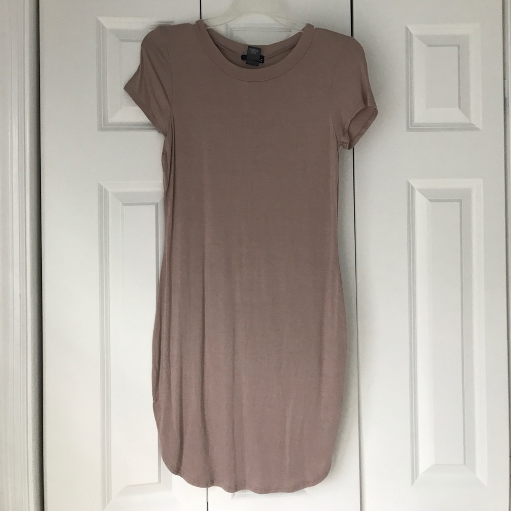 Nude colored tshirt dress
