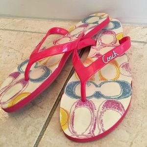 Coach size size 8 flip flop sandals
