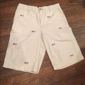 Boys Khaki shorts with Am flag whales