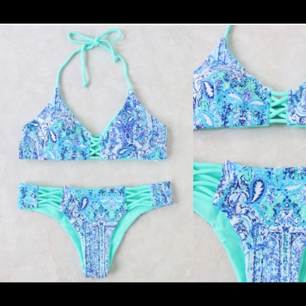 ✨ Paisley Patterned Blue/Turquoise Bathing Suit ✨