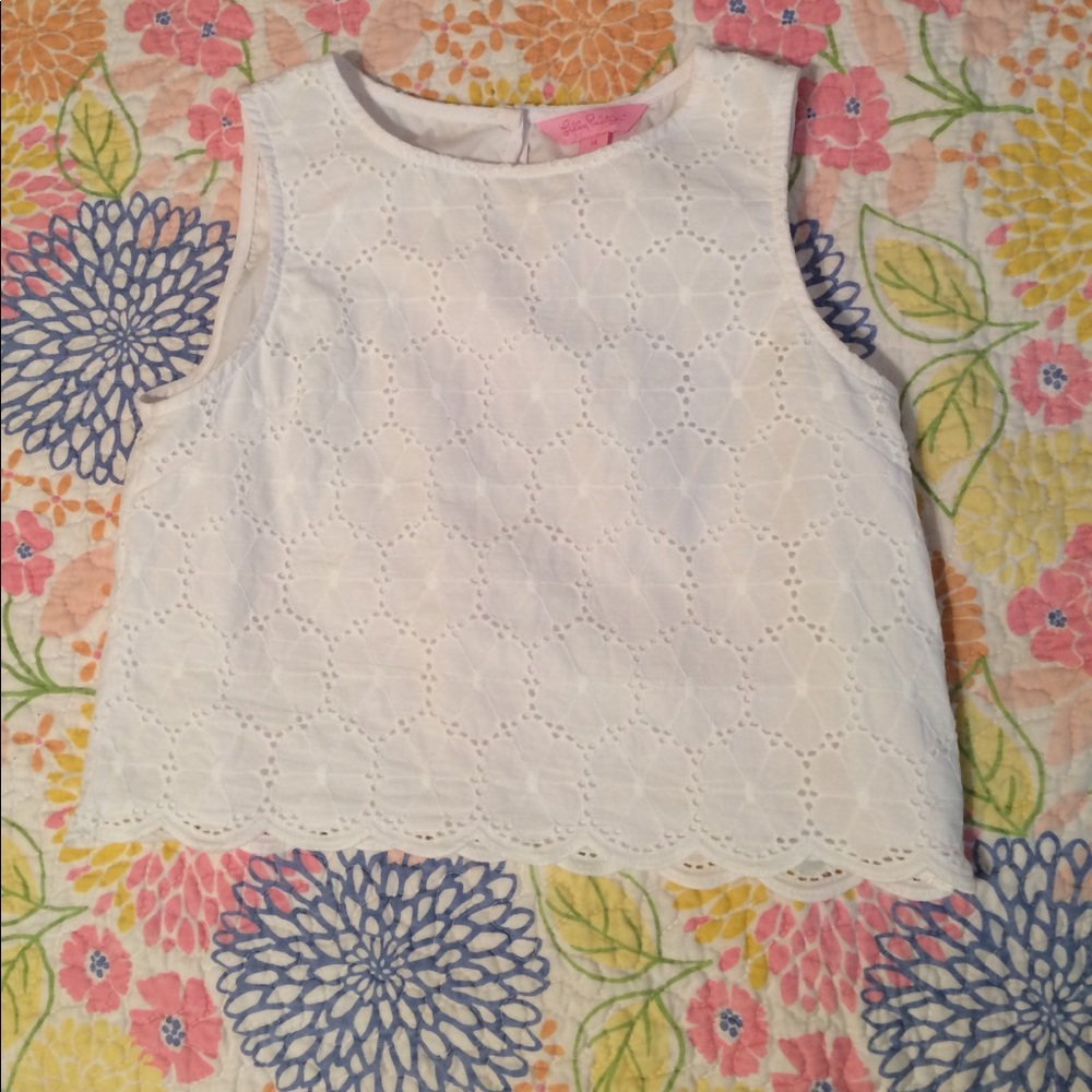 Girls eyelet crop top