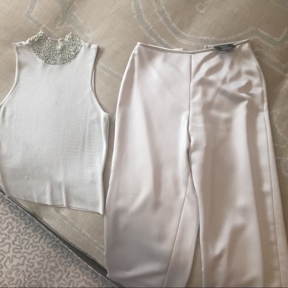 Gorgeous!  Carmen Marc Volvo pants and beaded top.