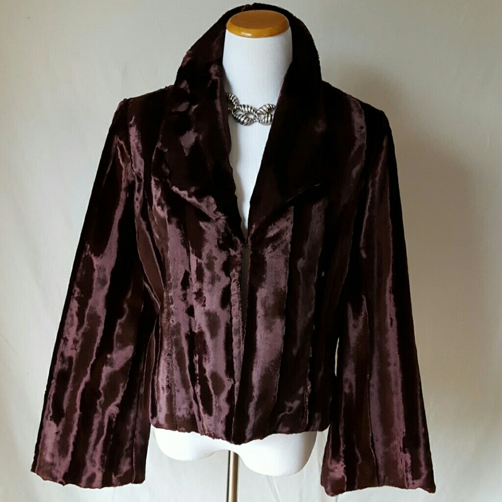Rocker girl chic deep wine panne velvet jacket