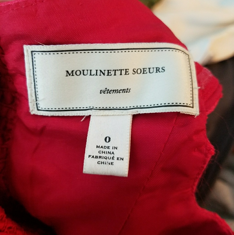 Moulinette Soeurs Minette Dress Red Smocked - Picture 8 of 8