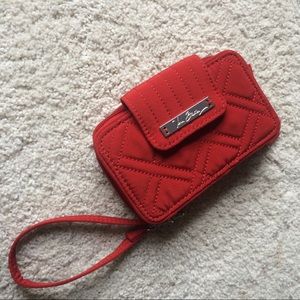 Red Vera Bradley ID/phone wristlet