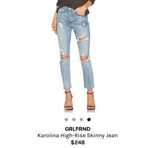 X REVOLVE PETITE KAROLINA HIGH RISE SKINNY JEAN 26