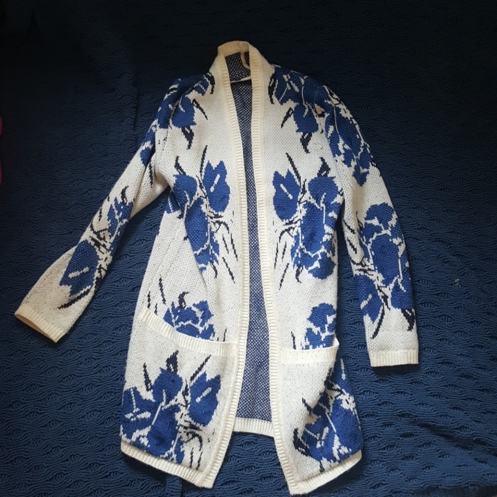 Longline floral cardigan