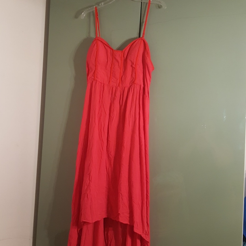 Pink/orange multiway high-low dress