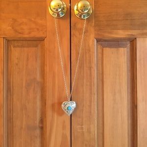 Silver turquoise heart necklace