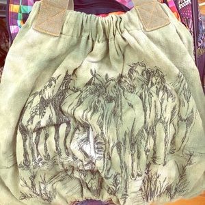 Free People Wild Horses Olive Terry Cloth Bag
