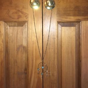 Long gold dream catcher necklace