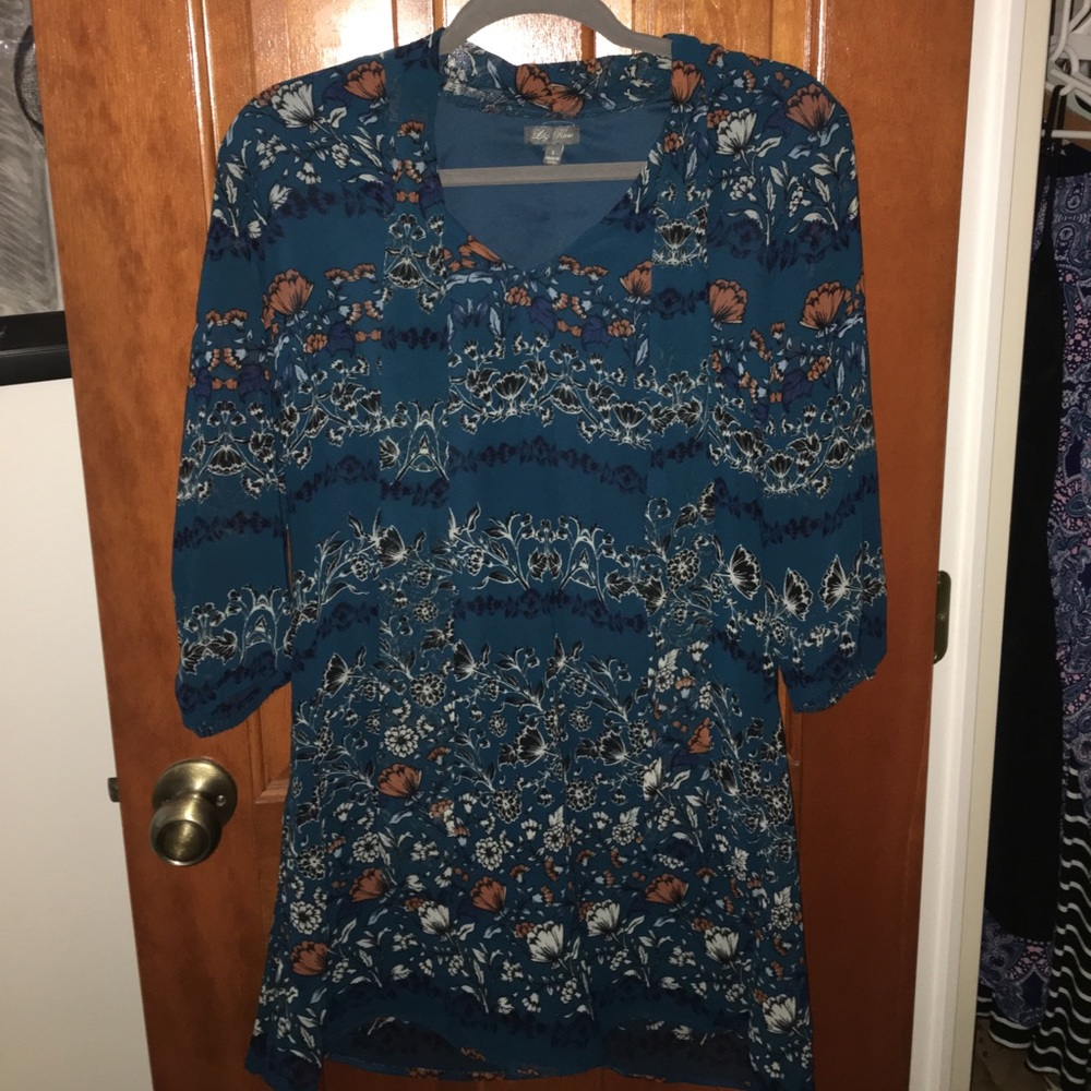 Lily Rose Blue Floral Shift Dress