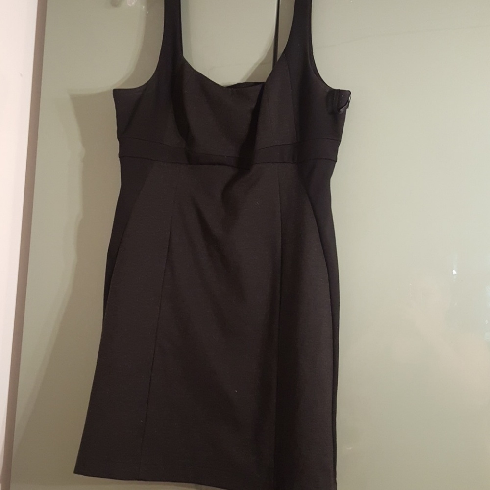 Black mini mod/colorblocked dress