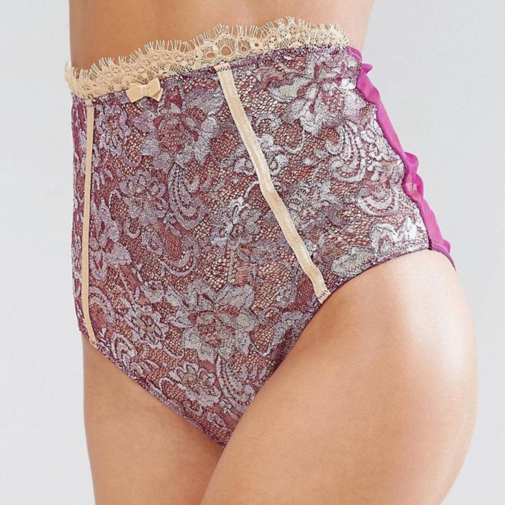 Asos Premium Semi Sheer Lace High Waist Panties