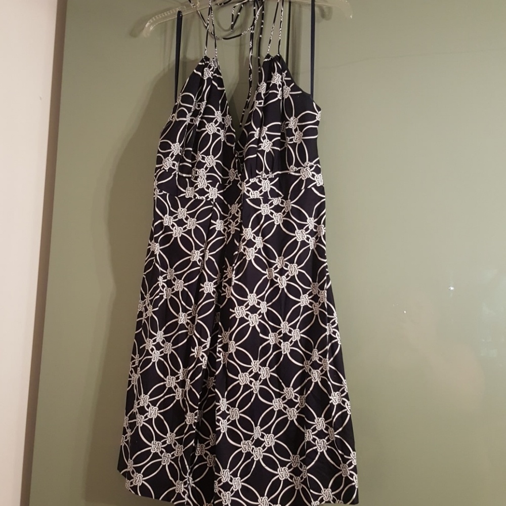Halter nautical rope print dress