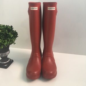 Red Tall Hunter Original Rain Boots
