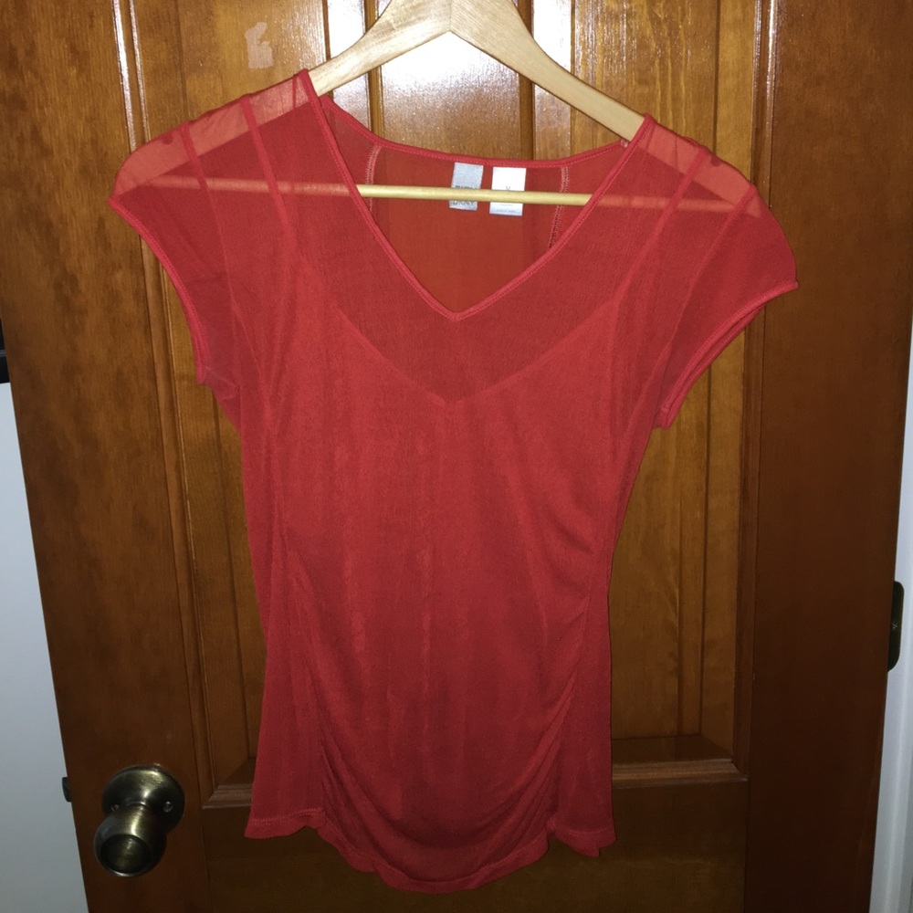 DKNY Silk Orange Shirt