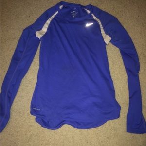 Blue Nike dri-fit long sleeve