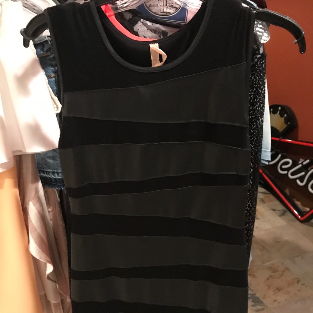 Leather stripe dress