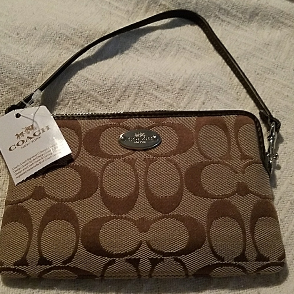 Coach signature wristlet