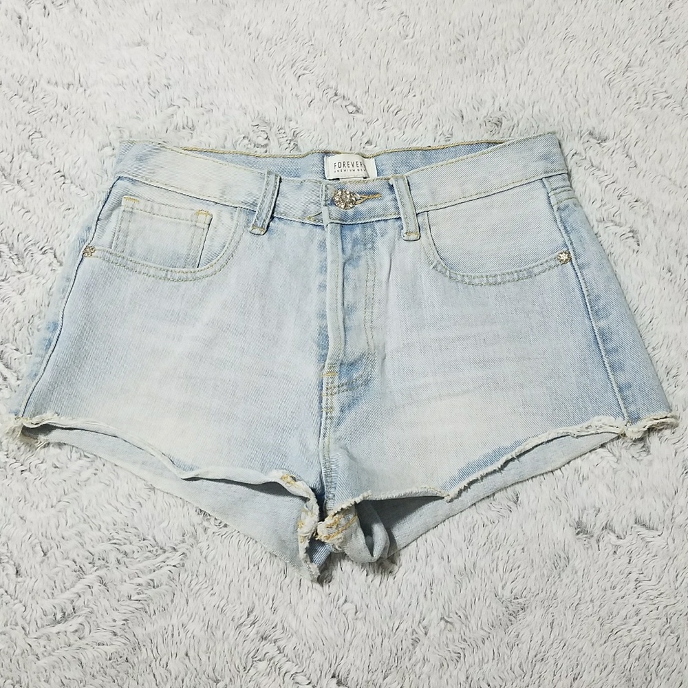 High Waisted Cutoff Denim Shorts
